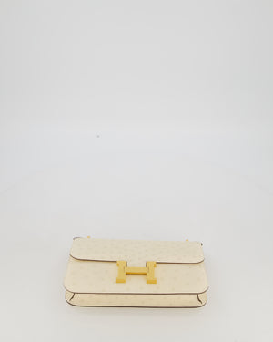 Hermès Constance 1-Elan Miroir Bag in Nata Ostrich Leather with Gold Hardware