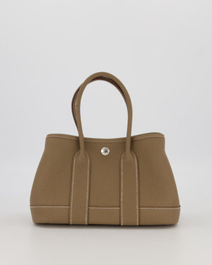 Hermès Neo Garden Party 23 Bag in Etoupe Taurillon Clemence Leather with Palladium Hardware