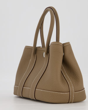 Hermès Neo Garden Party 23 Bag in Etoupe Taurillon Clemence Leather with Palladium Hardware