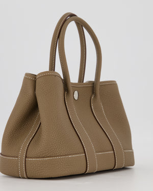 Hermès Neo Garden Party 23 Bag in Etoupe Taurillon Clemence Leather with Palladium Hardware