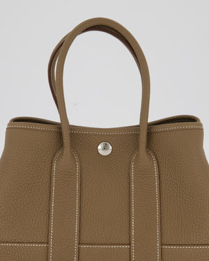 Hermès Neo Garden Party 23 Bag in Etoupe Taurillon Clemence Leather with Palladium Hardware
