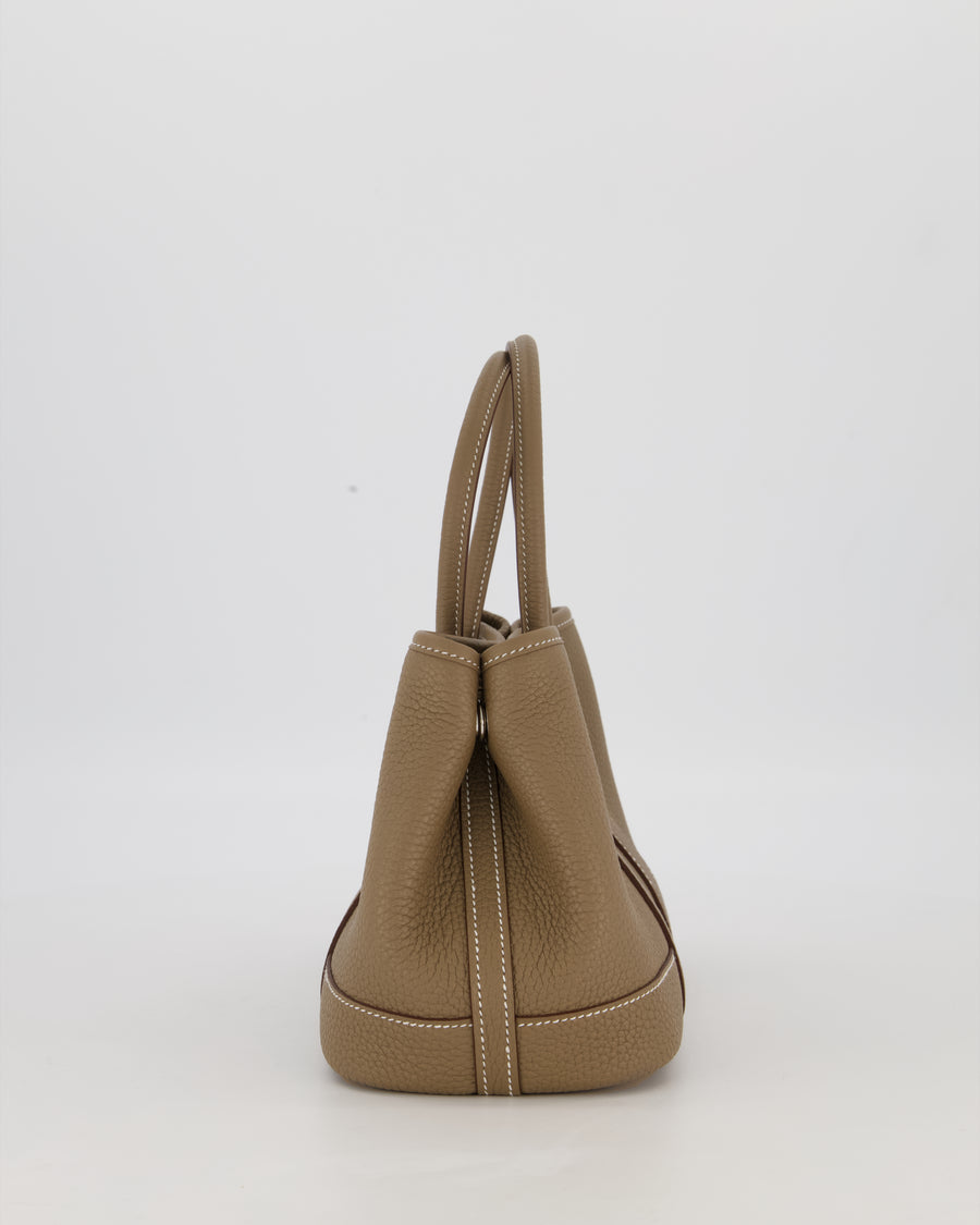 Hermès Neo Garden Party 23 Bag in Etoupe Taurillon Clemence Leather with Palladium Hardware
