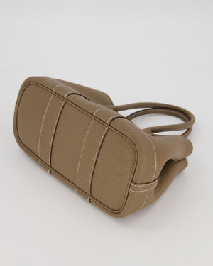 Hermès Neo Garden Party 23 Bag in Etoupe Taurillon Clemence Leather with Palladium Hardware