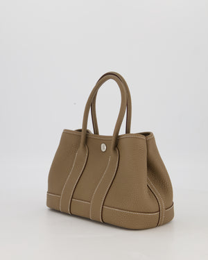 Hermès Neo Garden Party 23 Bag in Etoupe Taurillon Clemence Leather with Palladium Hardware