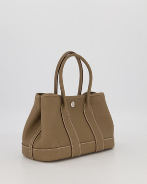 Hermès Neo Garden Party 23 Bag in Etoupe Taurillon Clemence Leather with Palladium Hardware