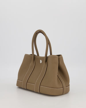 Hermès Neo Garden Party 23 Bag in Etoupe Taurillon Clemence Leather with Palladium Hardware