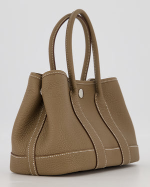 Hermès Neo Garden Party 23 Bag in Etoupe Taurillon Clemence Leather with Palladium Hardware