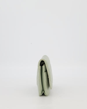 Chanel Wallet on Chain Bag with CC Logo in Sage Green Lambskin Leather with Silver Hardware