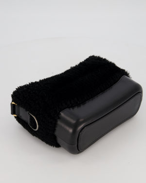 Chanel Black Small Gabrielle Bag in Shearling and Calfskin Leather With Mixed Hardware