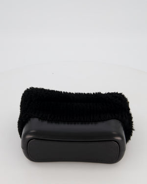 Chanel Black Small Gabrielle Bag in Shearling and Calfskin Leather With Mixed Hardware