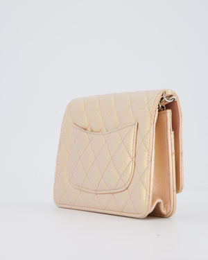 Chanel Wallet on Chain Bag in Iridescent Pink Quilted Lambskin Leather with Silver Hardware