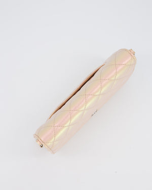Chanel Wallet on Chain Bag in Iridescent Pink Quilted Lambskin Leather with Silver Hardware