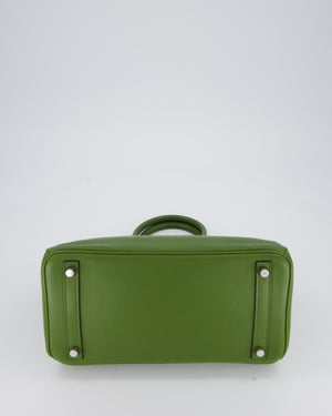 Hermès Vert Pelouse Birkin 30 Retourne Bag in Swift Leather with Palladium Hardware