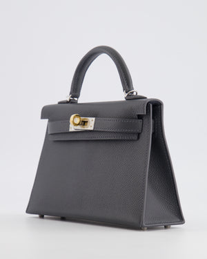 *RARE* Hermès Mini Kelly II Bag in Ardoise Epsom Leather with Electrum Hardware