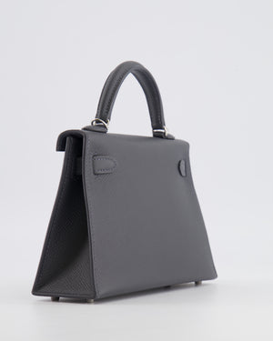 *RARE* Hermès Mini Kelly II Bag in Ardoise Epsom Leather with Electrum Hardware