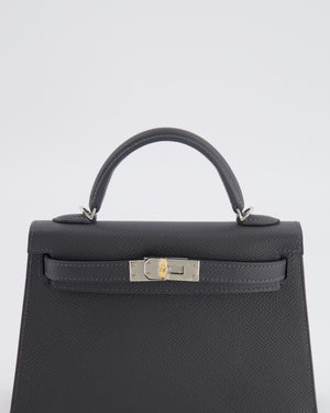 *RARE* Hermès Mini Kelly II Bag in Ardoise Epsom Leather with Electrum Hardware