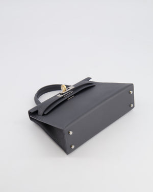 *RARE* Hermès Mini Kelly II Bag in Ardoise Epsom Leather with Electrum Hardware