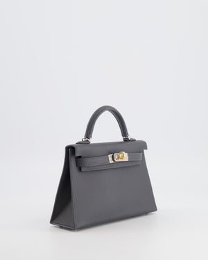 *RARE* Hermès Mini Kelly II Bag in Ardoise Epsom Leather with Electrum Hardware