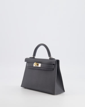 *RARE* Hermès Mini Kelly II Bag in Ardoise Epsom Leather with Electrum Hardware