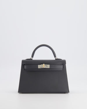 *RARE* Hermès Mini Kelly II Bag in Ardoise Epsom Leather with Electrum Hardware