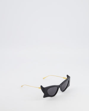 Gucci Black GG1328S Cat Eye Sunglasses with Gold Hardware