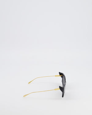 Gucci Black GG1328S Cat Eye Sunglasses with Gold Hardware