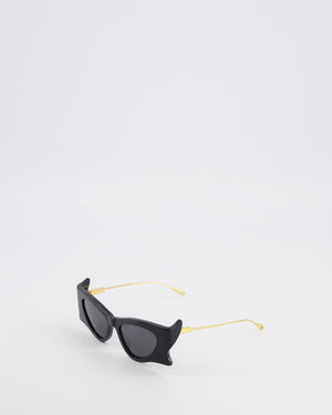 Gucci Black GG1328S Cat Eye Sunglasses with Gold Hardware