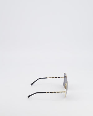 Chanel CH4274Q Gold and Black Butterfly Chain Sunglasses with Charm Details