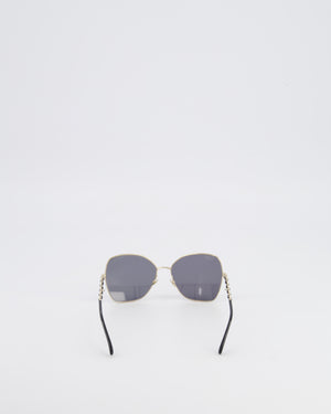 Chanel CH4274Q Gold and Black Butterfly Chain Sunglasses with Charm Details