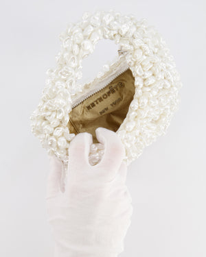 Rétrofête White Lottie Pearl Mini Bag with Silver Hardware
