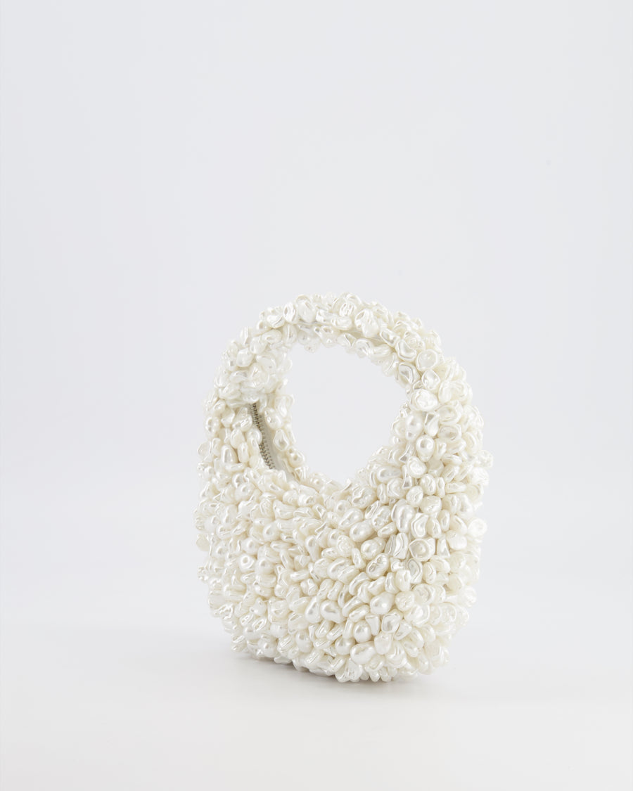 Rétrofête White Lottie Pearl Mini Bag with Silver Hardware