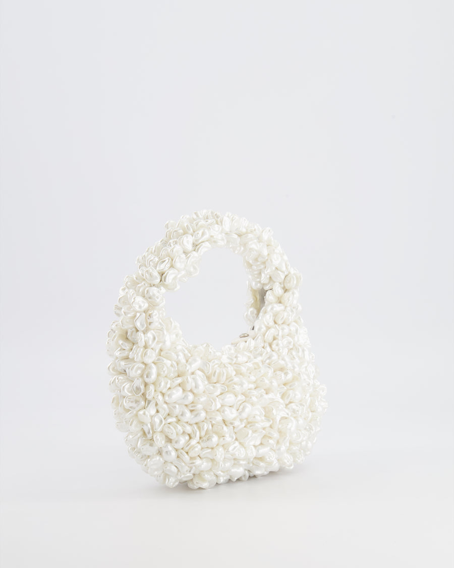 Rétrofête White Lottie Pearl Mini Bag with Silver Hardware