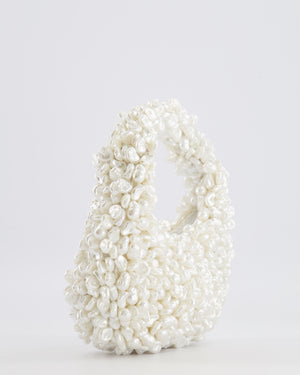 Rétrofête White Lottie Pearl Mini Bag with Silver Hardware