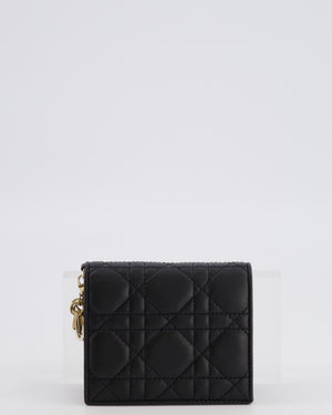 Christian Dior Black Cannage Quilted Wallet with Gold Hardware