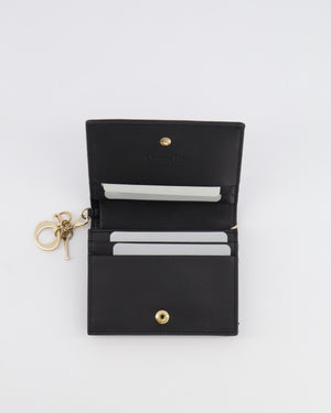 Christian Dior Black Cannage Quilted Wallet with Gold Hardware