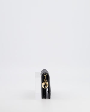 Christian Dior Black Cannage Quilted Wallet with Gold Hardware