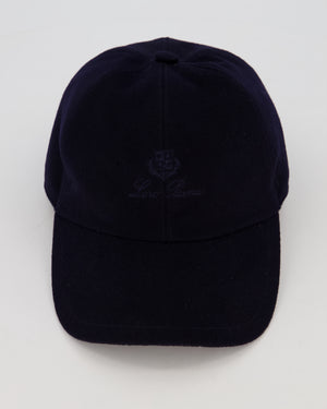 Loro Piana Navy Cashmere Baseball Cap Size XL