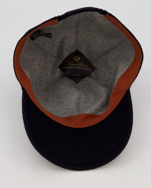 Loro Piana Navy Cashmere Baseball Cap Size XL
