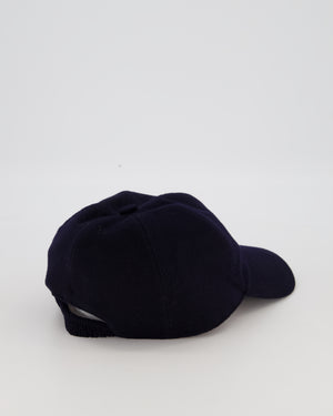 Loro Piana Navy Cashmere Baseball Cap Size XL