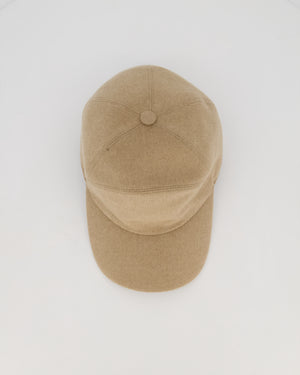 Loro Piana Beige Baseball Cashmere Cap With Plaque Logo Size XL