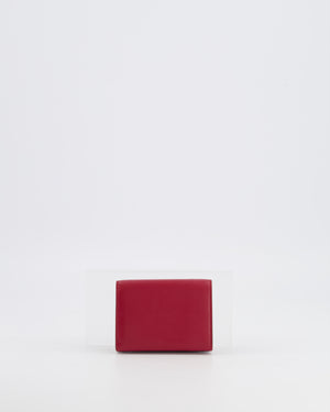 Fendi Red "Bag Bugs" Trifold Leather Wallet with Gold Hardware