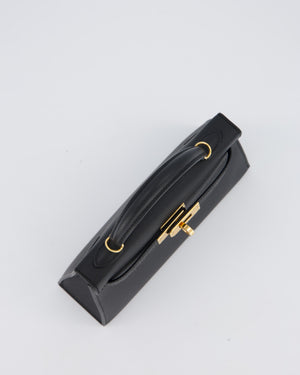 Hermès Mini Kelly II Bag in Noir Epsom Leather with Gold Hardware