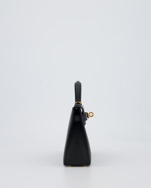 Hermès Mini Kelly II Bag in Noir Epsom Leather with Gold Hardware