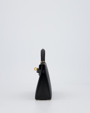 Hermès Mini Kelly II Bag in Noir Epsom Leather with Gold Hardware