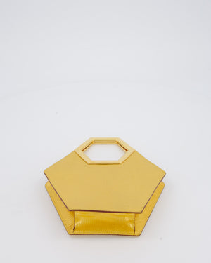 *SUPER RARE LIMITED EDITION* Cartier Gold Art Deco Style Hexagonal Evening Bag in Lizard with Gold Hardware