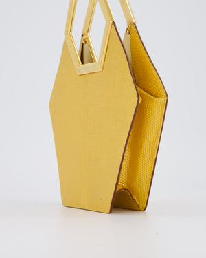 *SUPER RARE LIMITED EDITION* Cartier Gold Art Deco Style Hexagonal Evening Bag in Lizard with Gold Hardware