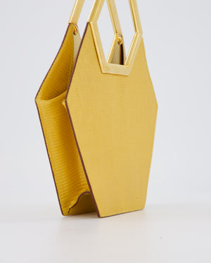 *SUPER RARE LIMITED EDITION* Cartier Gold Art Deco Style Hexagonal Evening Bag in Lizard with Gold Hardware