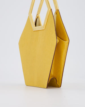 *SUPER RARE LIMITED EDITION* Cartier Gold Art Deco Style Hexagonal Evening Bag in Lizard with Gold Hardware