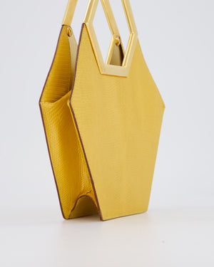 *SUPER RARE LIMITED EDITION* Cartier Gold Art Deco Style Hexagonal Evening Bag in Lizard with Gold Hardware