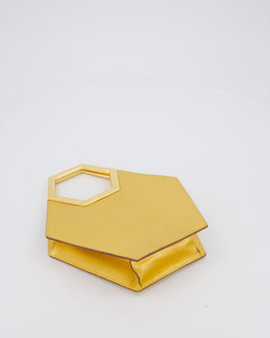 *SUPER RARE LIMITED EDITION* Cartier Gold Art Deco Style Hexagonal Evening Bag in Lizard with Gold Hardware
